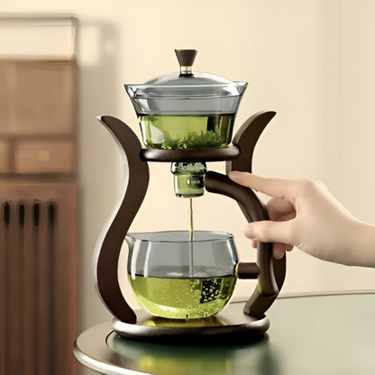 MagnaPourTea™ – Druppelvrije Glazen Theepot Set – Magnetische Tuit & Zeefsysteem