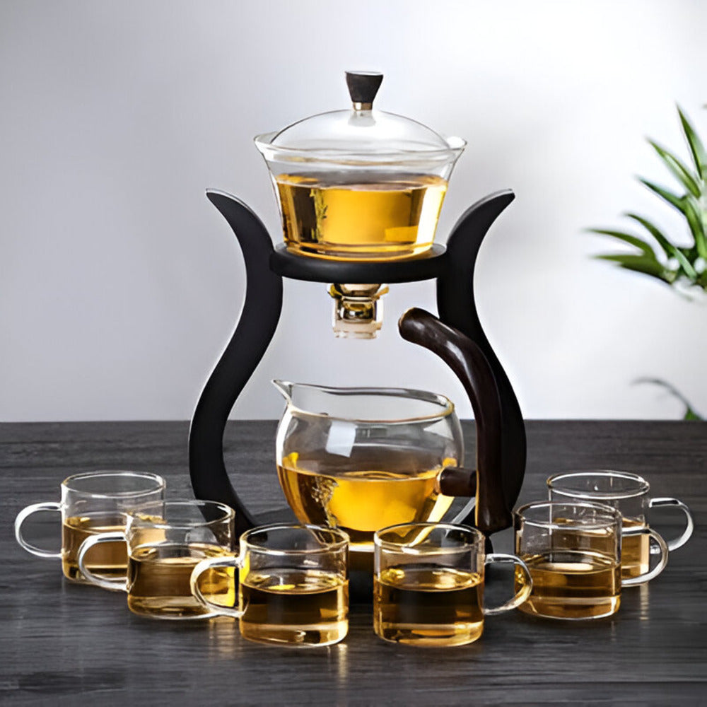 MagnaPourTea™ – Druppelvrije Glazen Theepot Set – Magnetische Tuit & Zeefsysteem