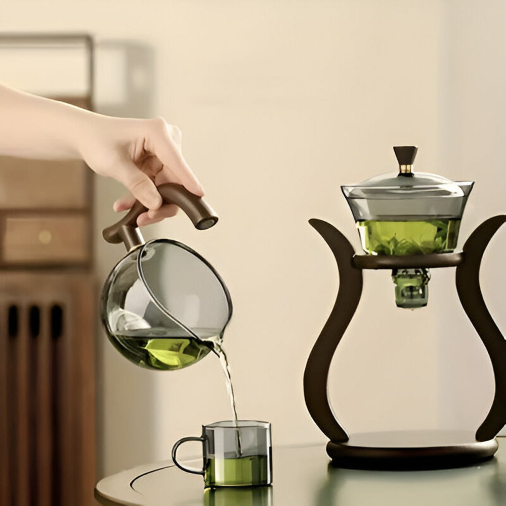 MagnaPourTea™ – Druppelvrije Glazen Theepot Set – Magnetische Tuit & Zeefsysteem