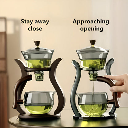 MagnaPourTea™ – Druppelvrije Glazen Theepot Set – Magnetische Tuit & Zeefsysteem