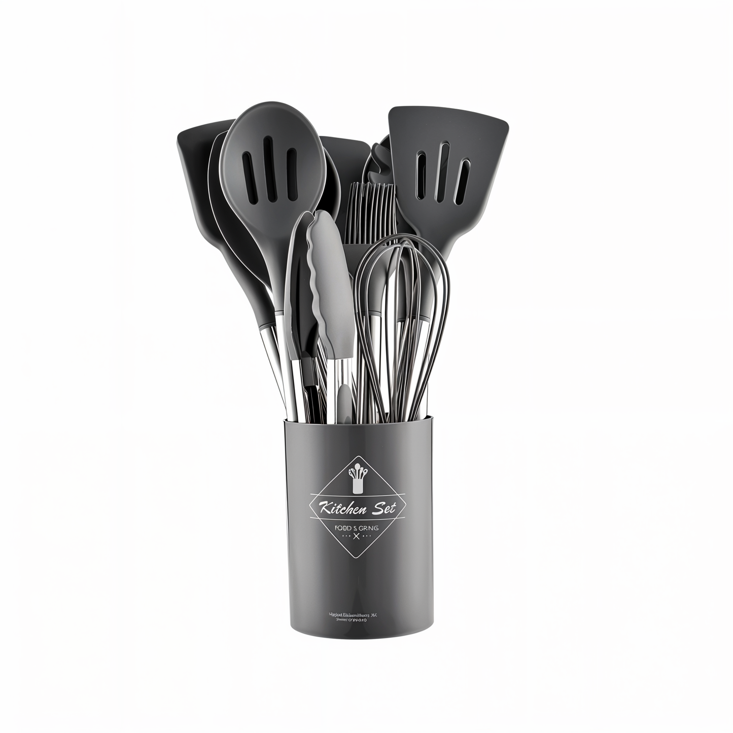 SilicoSteelChef™ – 12-Delige Siliconen Keukengerei Set – Hittebestendige Kookhulpen Set