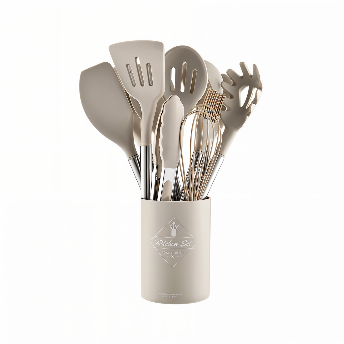 SilicoSteelChef™ – 12-Delige Siliconen Keukengerei Set – Hittebestendige Kookhulpen Set