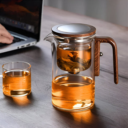 TeaNest™ – Glazen Theepot met Zeef – Elegante Losse Thee Pot