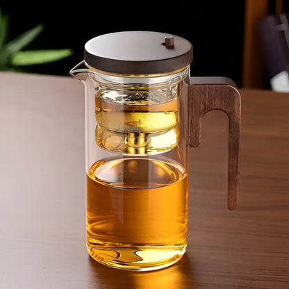 TeaNest™ – Glazen Theepot met Zeef – Elegante Losse Thee Pot