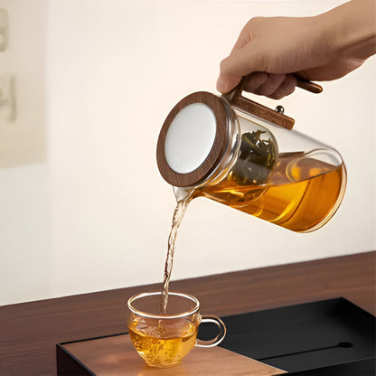 TeaNest™ – Glazen Theepot met Zeef – Elegante Losse Thee Pot