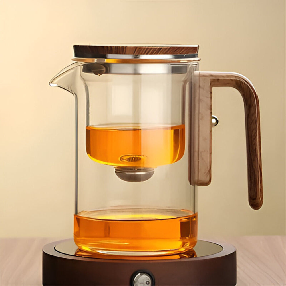 TeaCrystalBrew™ – Glazen Theepot met RVS Zeef – Losse Thee Infuser Pot