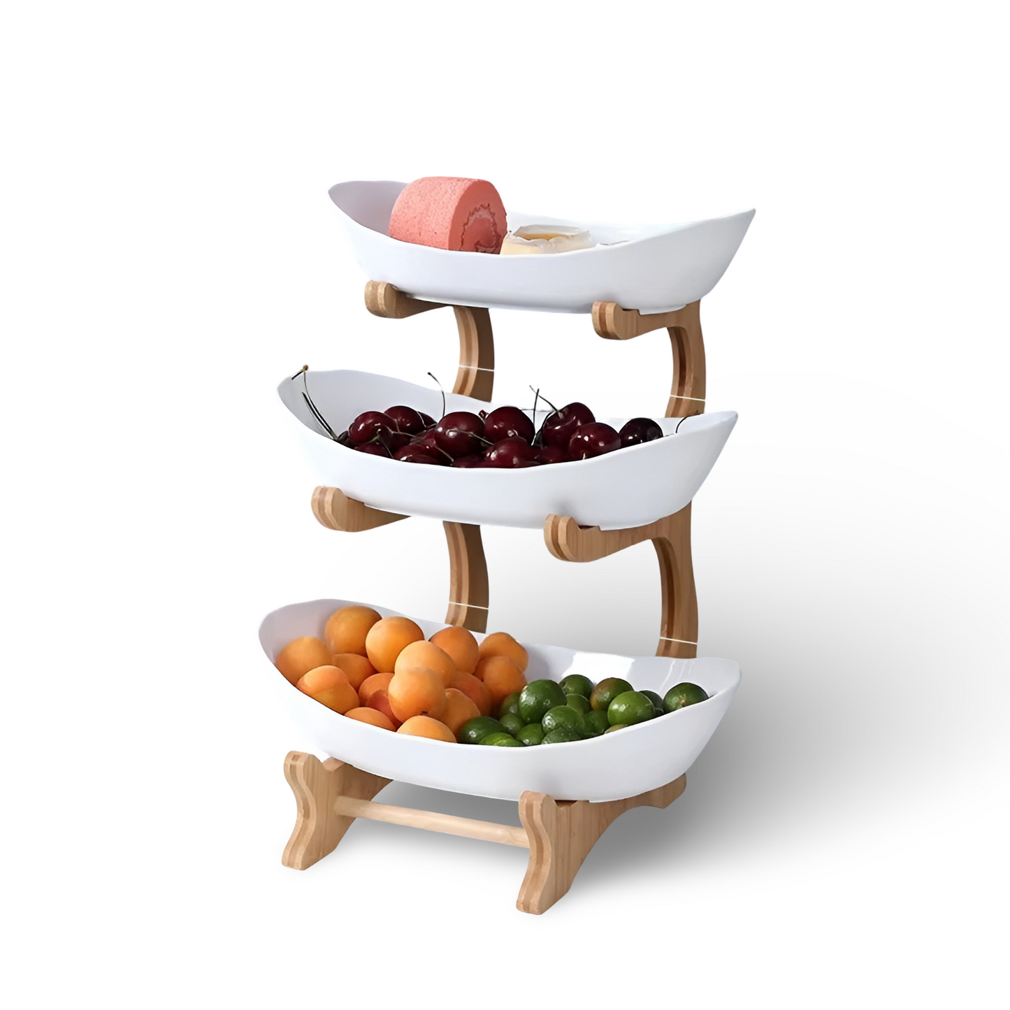 FruitNest™ – Houten Fruit Etagère – Meerlaagse Fruitschaal