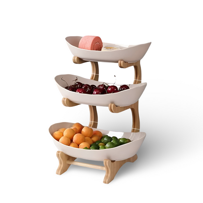 SnackTierTray™ – Meerlaagse Fruit- & Serveerschaal – Ruimtebesparende Keuken Organizer