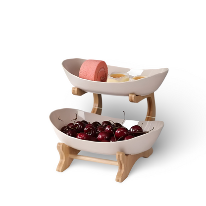 FruitNest™ – Houten Fruit Etagère – Meerlaagse Fruitschaal