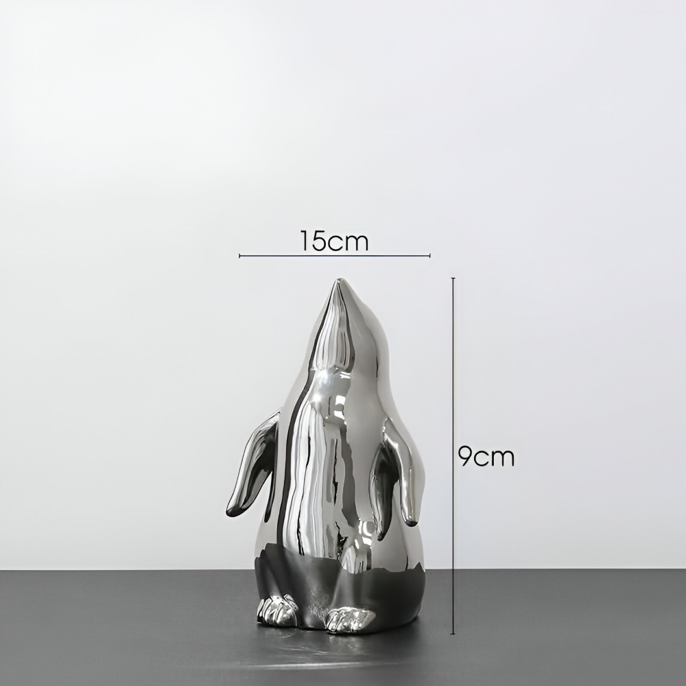 GoldPenguin™ – Luxe Pinguïn Sculptuur – Gouden Keramiek Decor