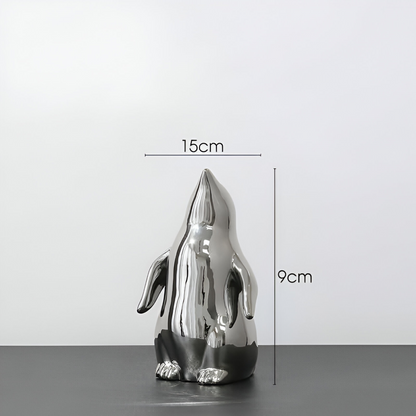 GoldPenguin™ – Luxe Pinguïn Sculptuur – Gouden Keramiek Decor