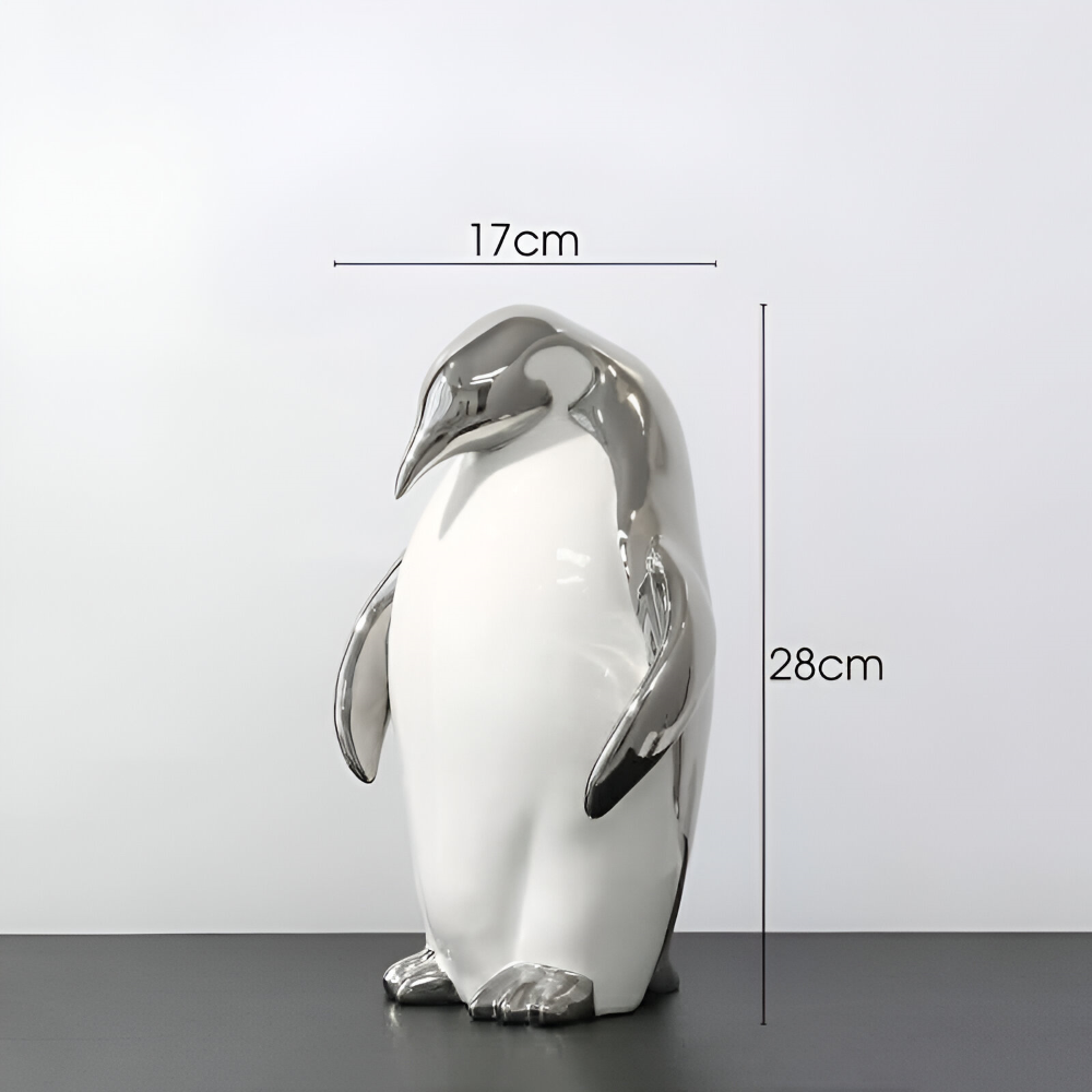 GoldPenguin™ – Luxe Pinguïn Sculptuur – Gouden Keramiek Decor