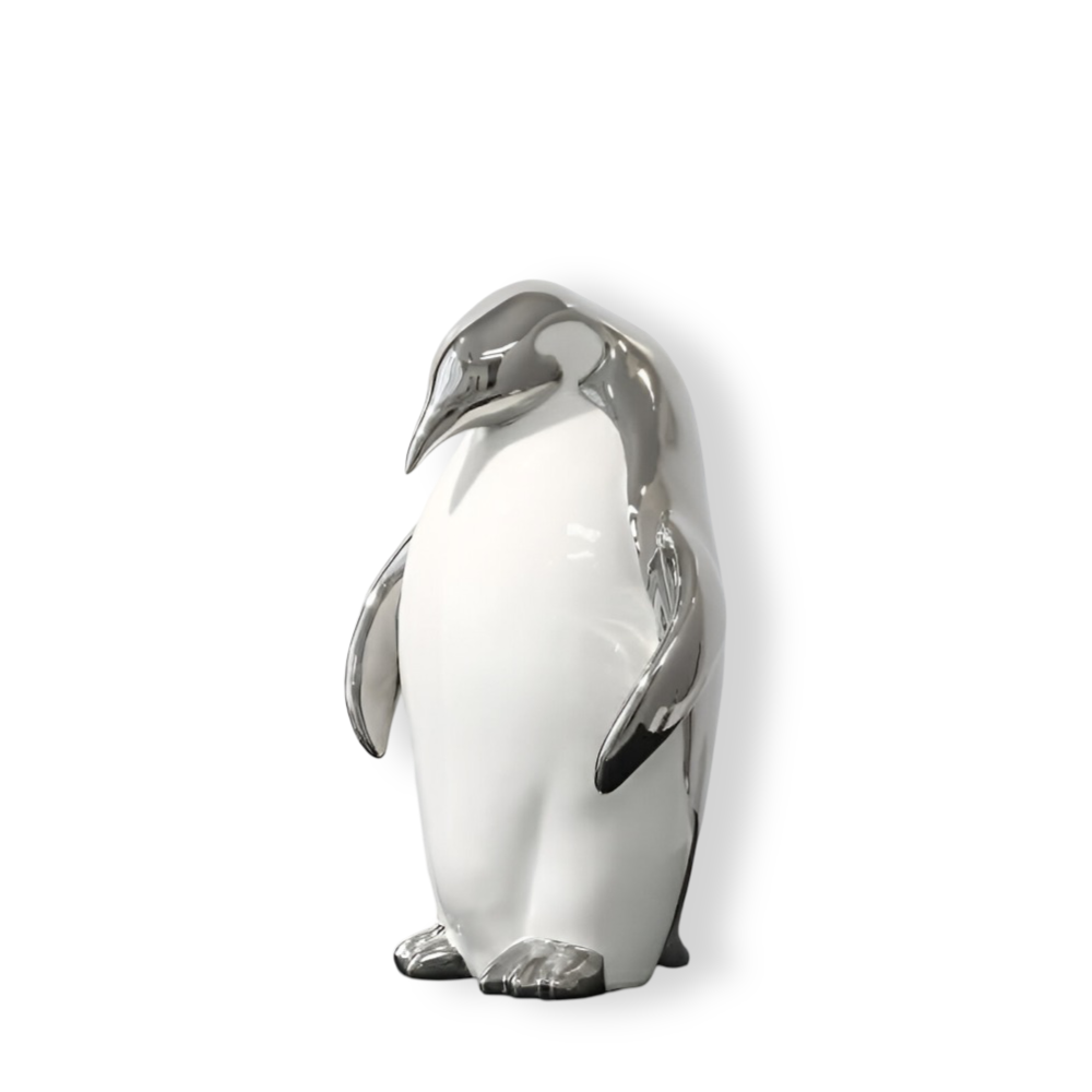 GoldPenguin™ – Luxe Pinguïn Sculptuur – Gouden Keramiek Decor