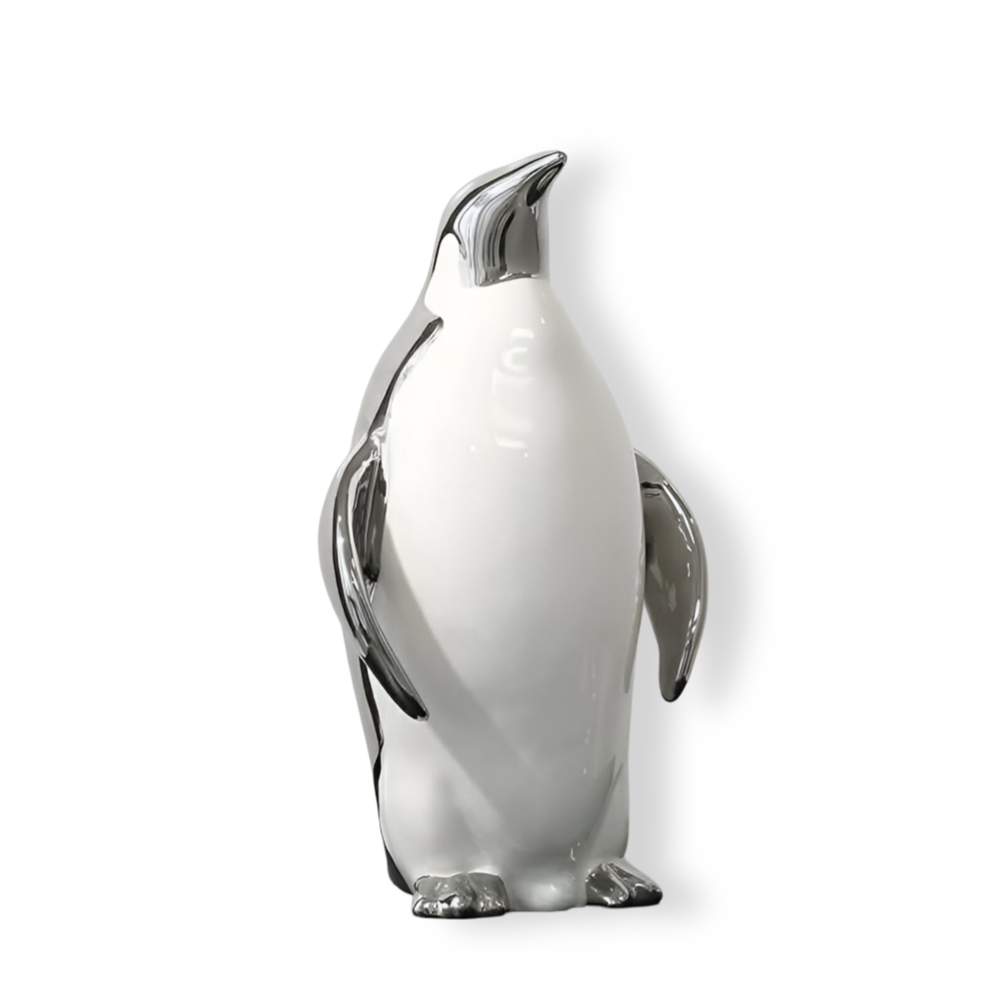 GoldPenguin™ – Luxe Pinguïn Sculptuur – Gouden Keramiek Decor