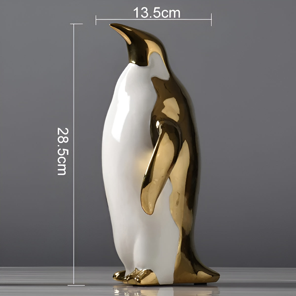 GoldPenguin™ – Luxe Pinguïn Sculptuur – Gouden Keramiek Decor
