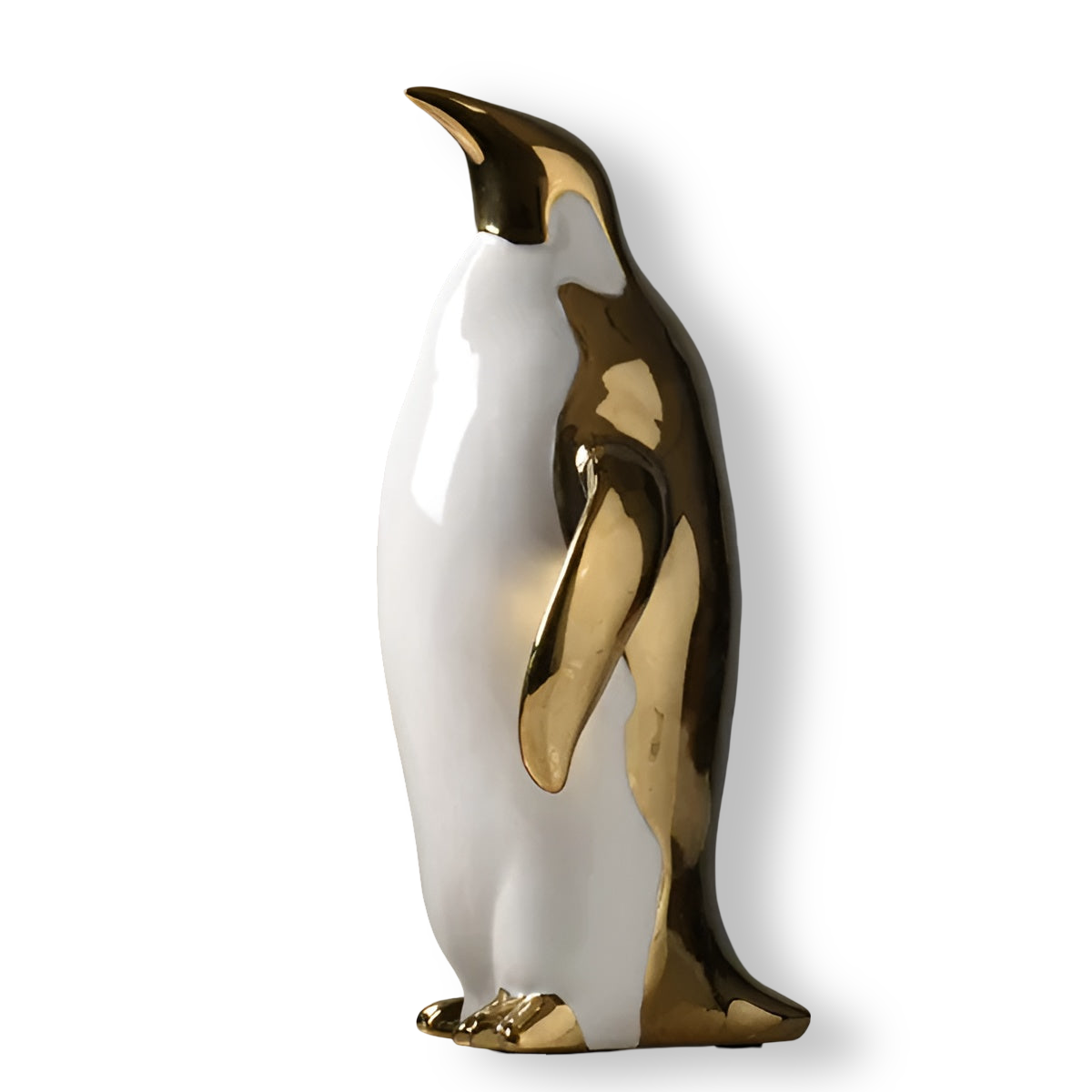 GoldPenguin™ – Luxe Pinguïn Sculptuur – Gouden Keramiek Decor