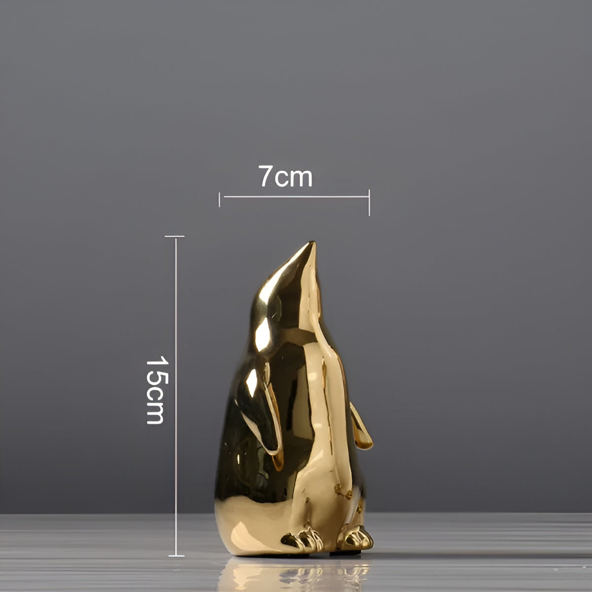 GoldPenguin™ – Luxe Pinguïn Sculptuur – Gouden Keramiek Decor