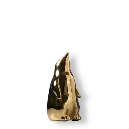 GoldPenguin™ – Luxe Pinguïn Sculptuur – Gouden Keramiek Decor