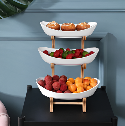 FruitNest™ – Houten Fruit Etagère – Meerlaagse Fruitschaal