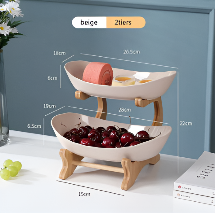 SnackTierTray™ – Meerlaagse Fruit- & Serveerschaal – Ruimtebesparende Keuken Organizer