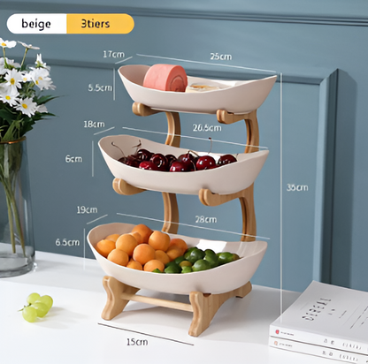 SnackTierTray™ – Meerlaagse Fruit- & Serveerschaal – Ruimtebesparende Keuken Organizer
