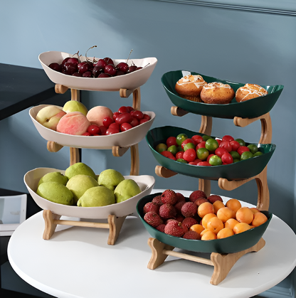 SnackTierTray™ – Meerlaagse Fruit- & Serveerschaal – Ruimtebesparende Keuken Organizer
