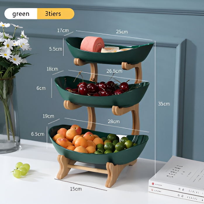 FruitNest™ – Houten Fruit Etagère – Meerlaagse Fruitschaal