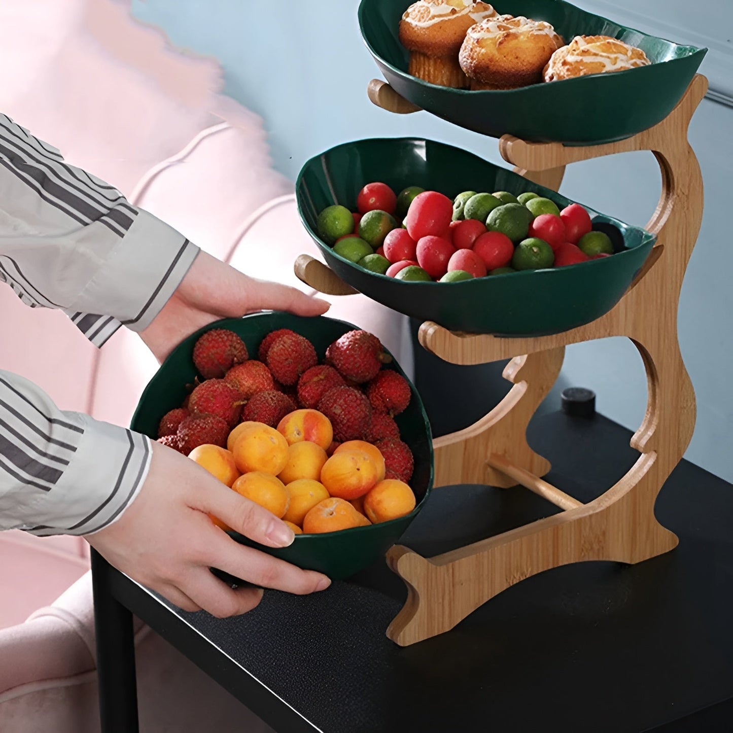 SnackTierTray™ – Meerlaagse Fruit- & Serveerschaal – Ruimtebesparende Keuken Organizer