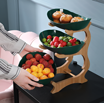 SnackTierTray™ – Meerlaagse Fruit- & Serveerschaal – Ruimtebesparende Keuken Organizer