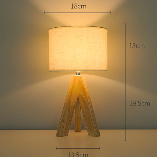 Houten Driepoot Tafellamp - USB Voeding, Elegant Design 0