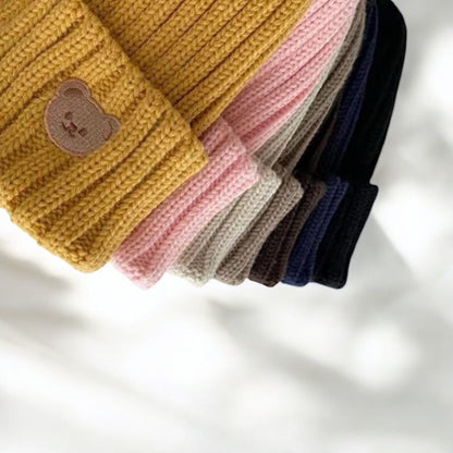 BearKnit™ – Warme Gebreide Muts met Berenoren – Comfortabele Kinder Beanie