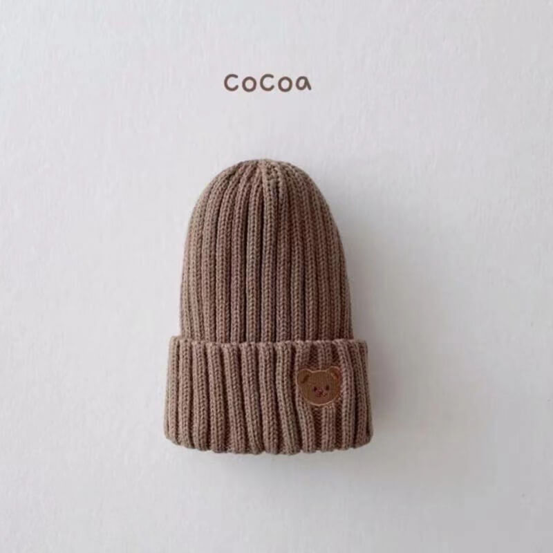 BearKnit™ – Warme Gebreide Muts met Berenoren – Comfortabele Kinder Beanie