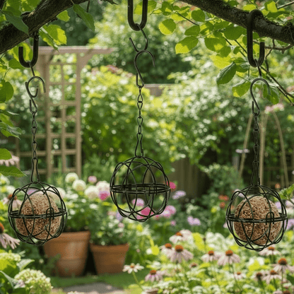 SquirrelSafeFeast™ – Eekhoornbestendige Mezenbolhouder – Vogelvoer Metalen Feeder