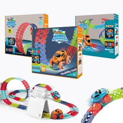 Blue Track Classic Flexibele route met 4 gelegeerde voertuigen en 4 zuignappen, racebaanspel, flexibele racebaan voor jongens en meisjes Blue Track Classic Flexibele route met 4 gelegeerde voertuigen en 4 zuignappen, racebaanspel, flexibele racebaan voor jongens en meisjes