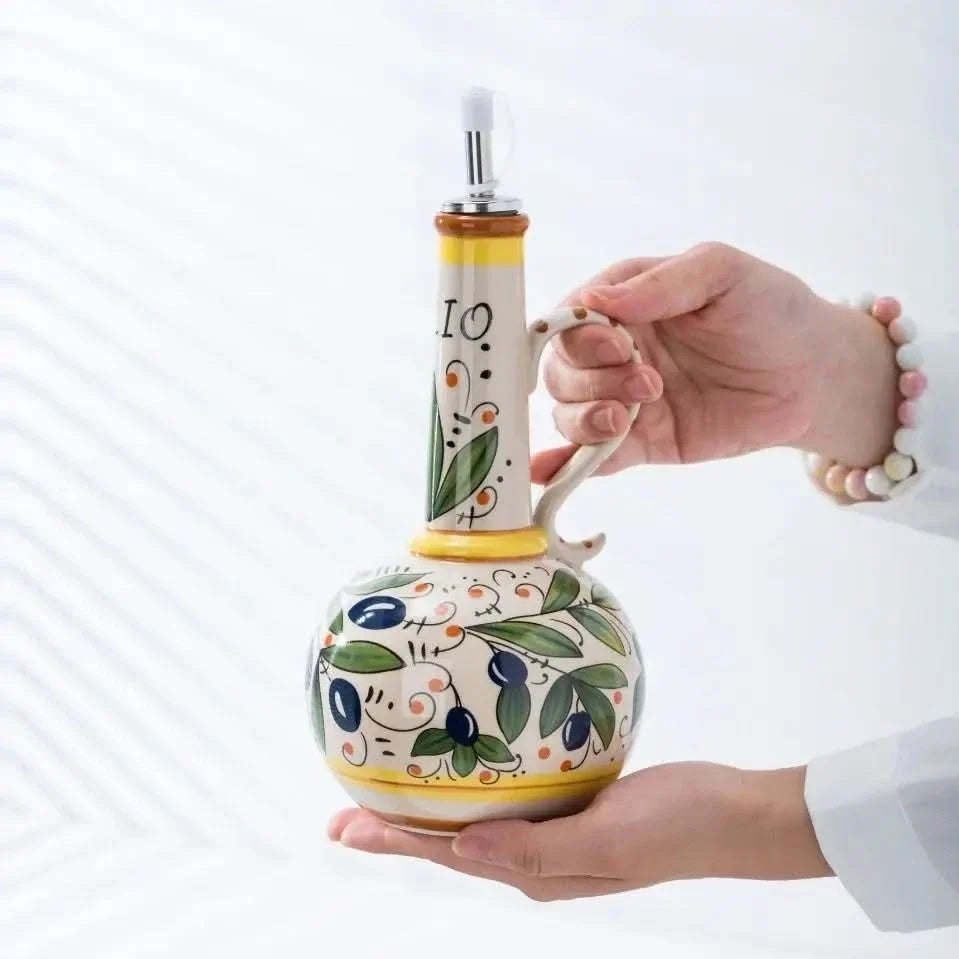 Ilaria Olijfoliedispenser - Keramisch, Handgeschilderd, 700 ml 2
