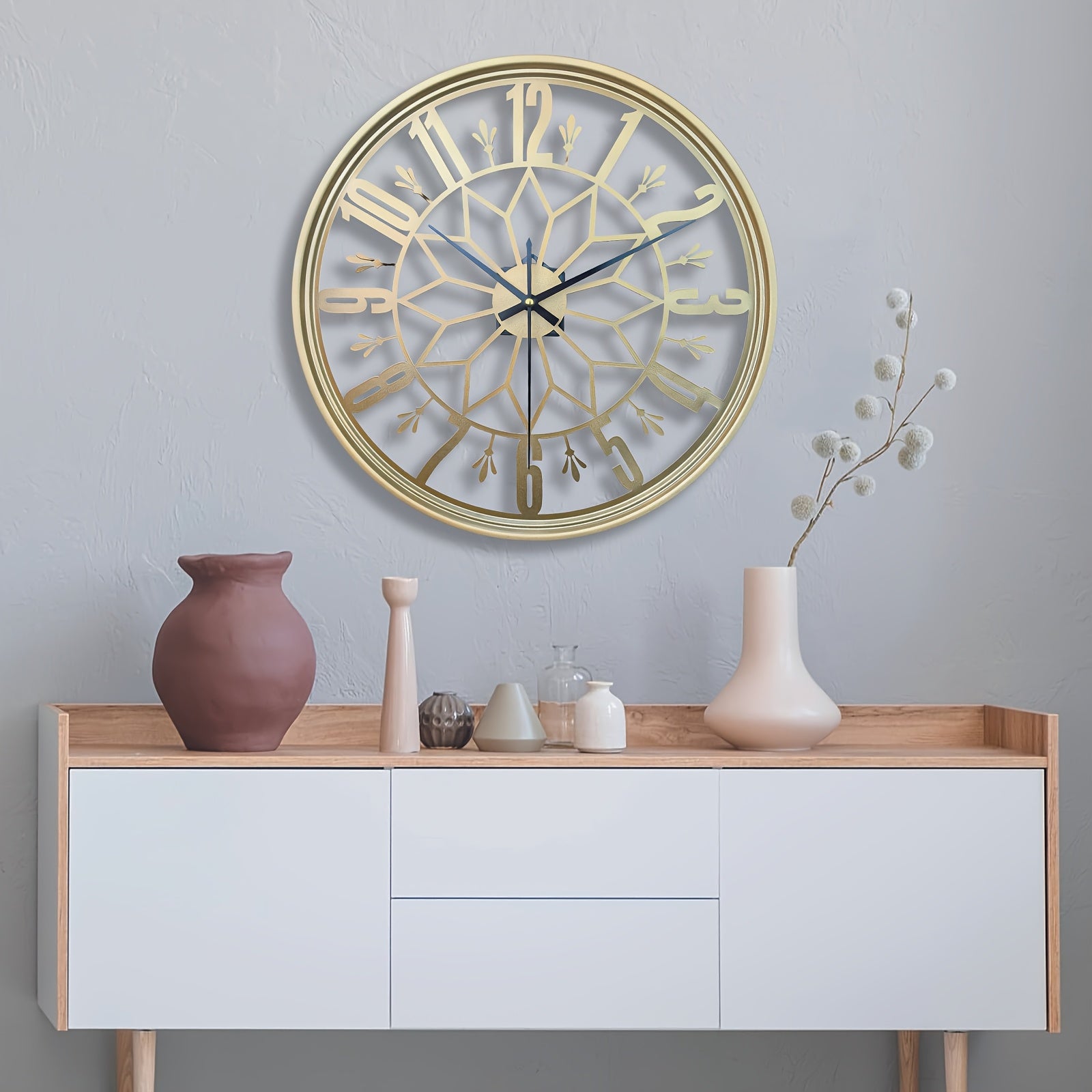 Ivy Wandklok - Handgemaakt Metaal, Industrieel Design 1