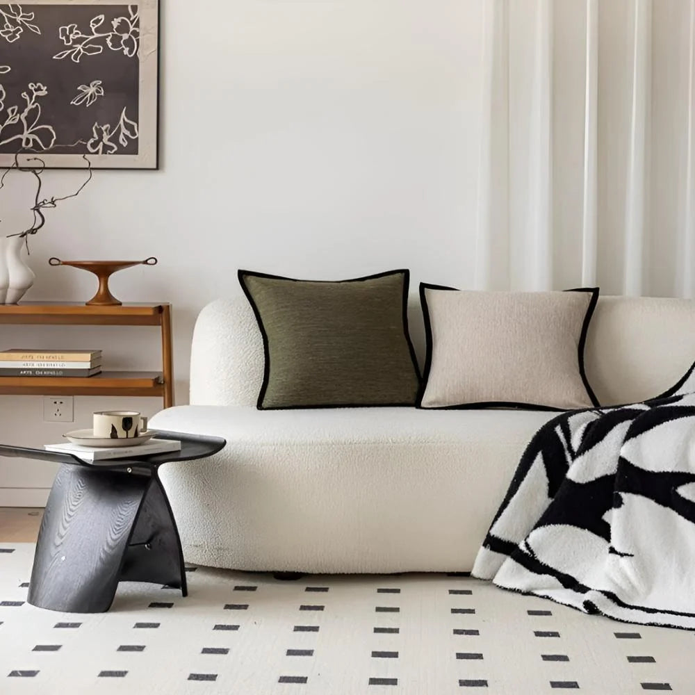 Jacquard Kussensloop Franse Retrostijl - Zwart, 45x45 cm, Katoen-Polyester Mix, Duurzaam Patroon 4