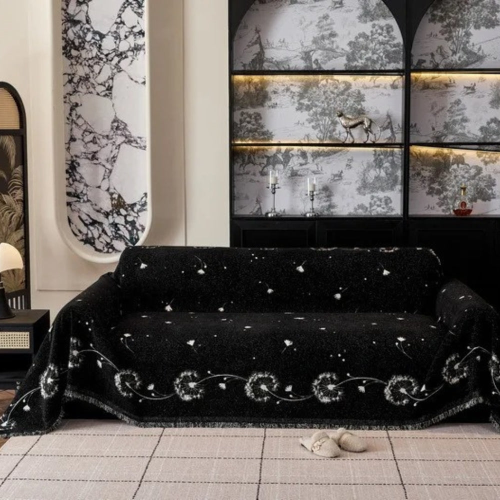 Jade Bankhoes - Microvezel, Japandi Paardenbloemprint 6