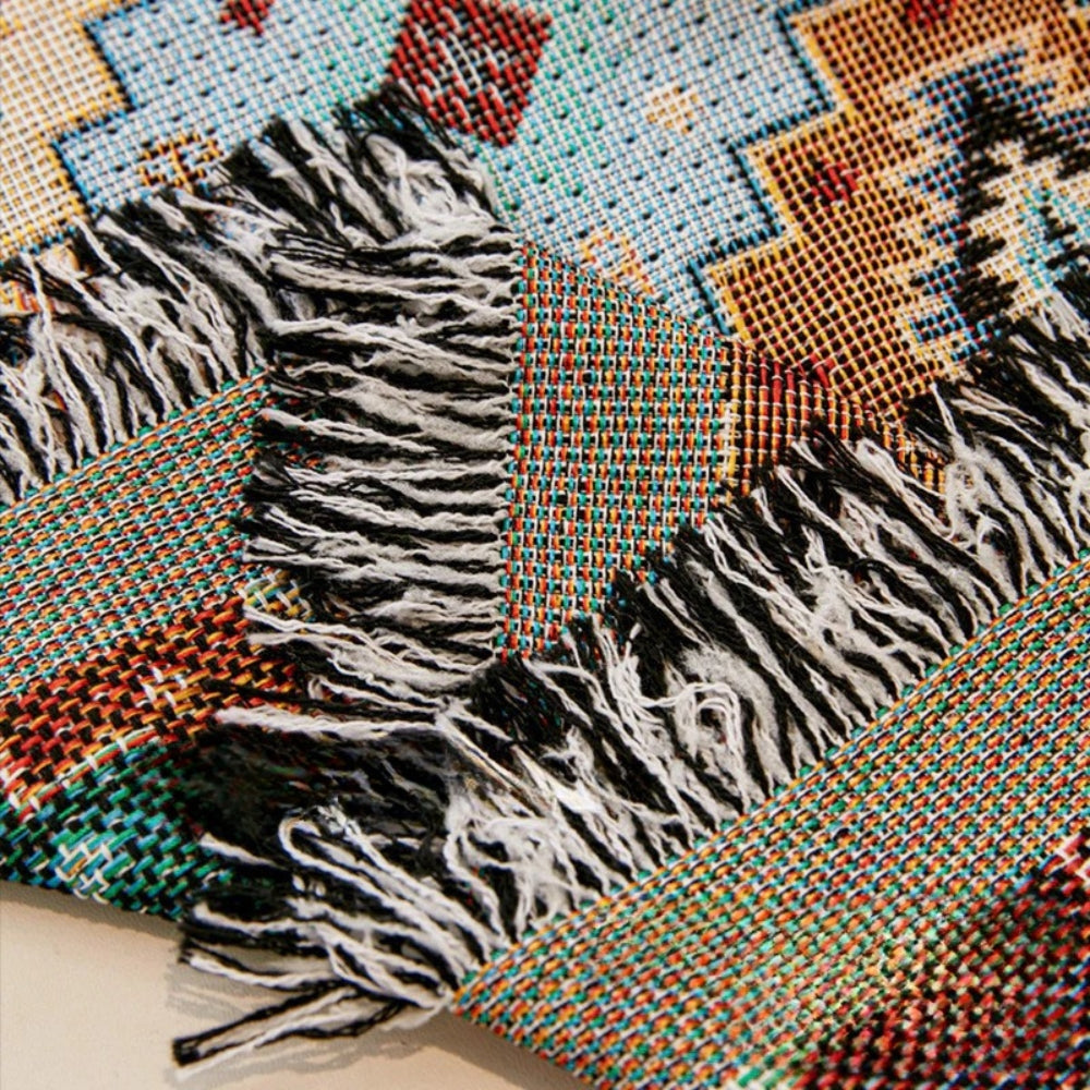Jade Vintage Bankhoes - Duurzaam Microvezel, Boho Mozaïekpatroon 4