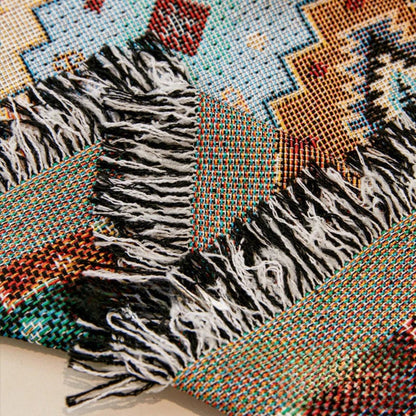 Jade Vintage Bankhoes - Duurzaam Microvezel, Boho Mozaïekpatroon 4