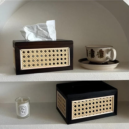Javari Tissuebox - Rotan en Massief Hout, Minimalistisch Design 3