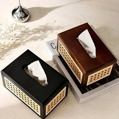 Javari Tissuebox - Rotan en Massief Hout, Minimalistisch Design 4