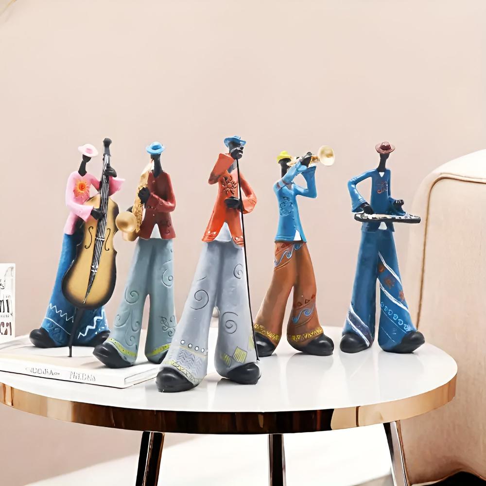 Jazzy Harsbeeldje - Abstract Muziekthema, Glanzend Decoratief Kunstwerk 1