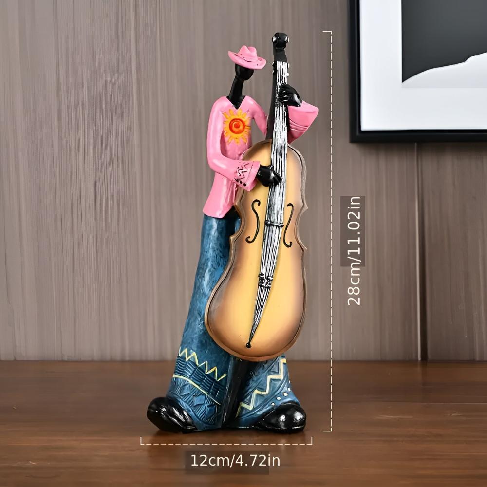 Jazzy Harsbeeldje - Abstract Muziekthema, Glanzend Decoratief Kunstwerk 9