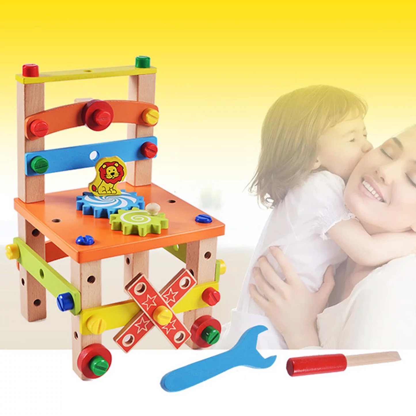 HandyChair™ – Montessori werkbank in stoelvorm – Hout bouwspeelgoed