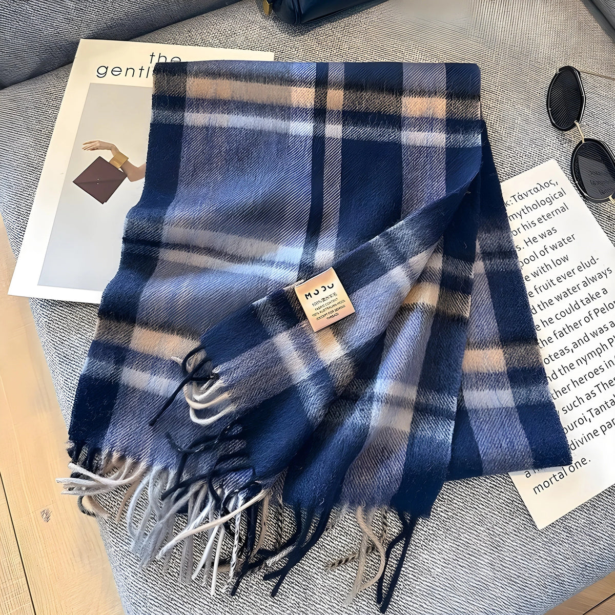 Kasjmier Wintersjaal Dames - Geruit Patroon, 200×70 cm, Zacht en Ademend Omslagdoek voor Herfst en Winter 10