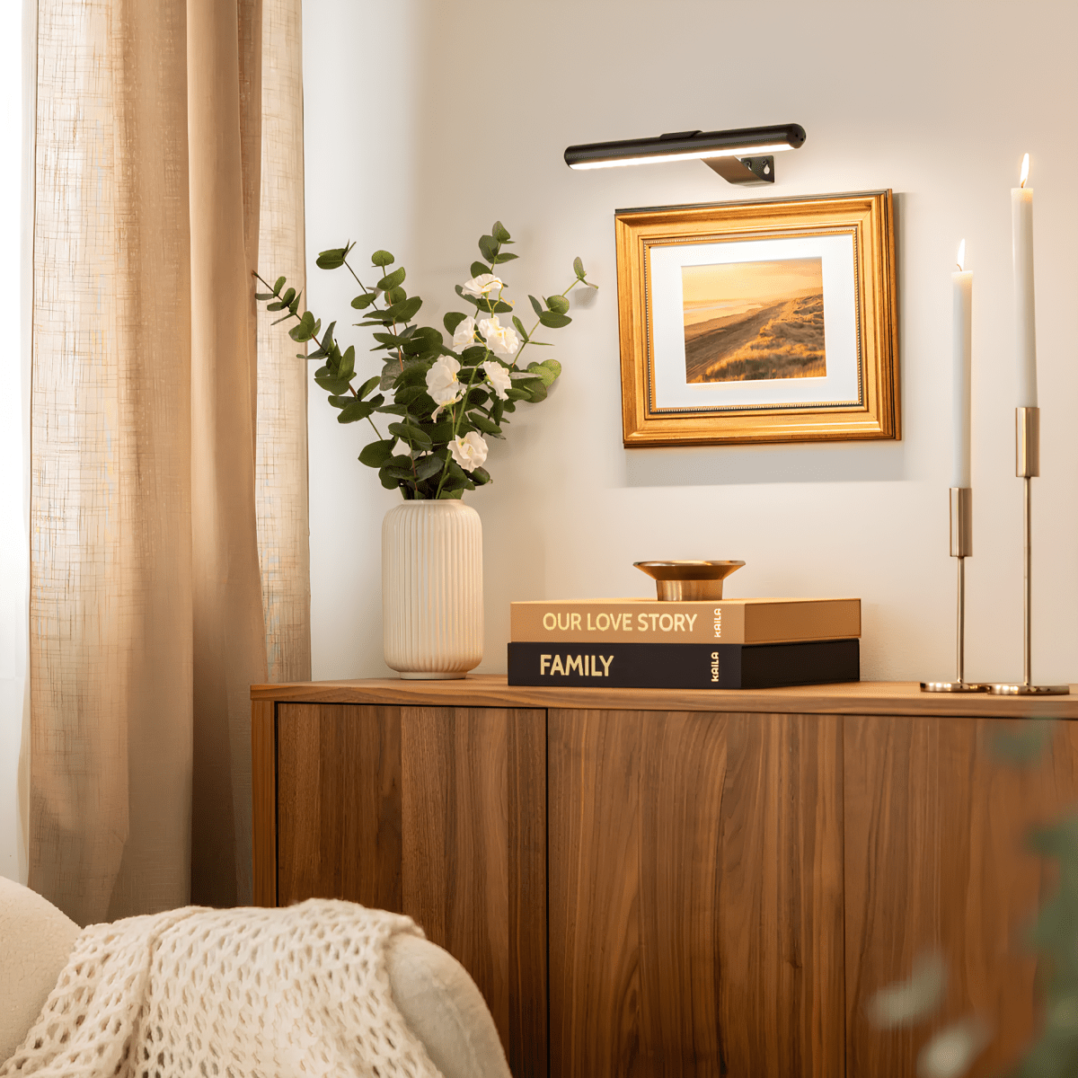 Kila Wandlamp - Draadloos LED, 360° Rotatie, Verstelbare Helderheid 6