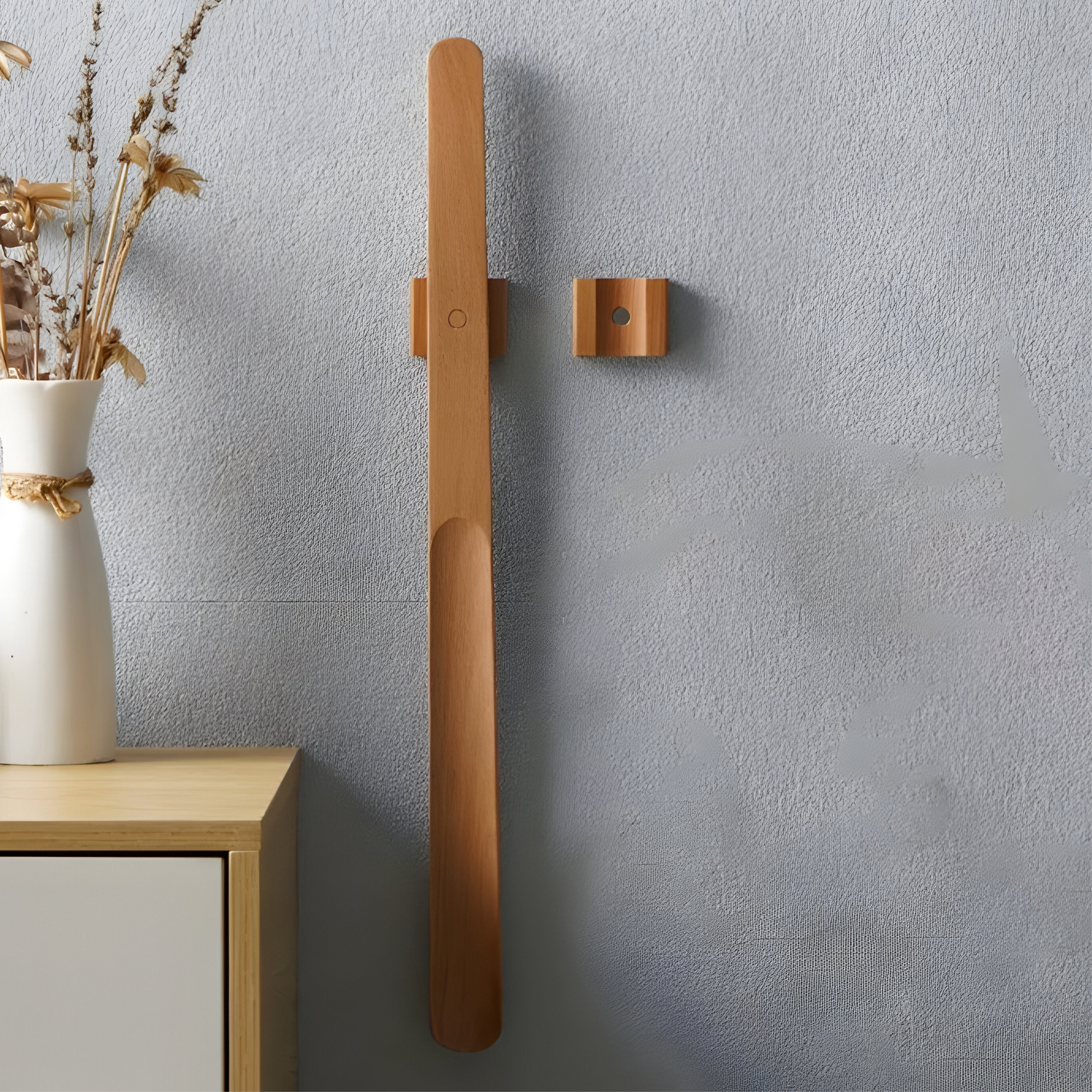 Klaren Schoenlepel - Hout, Extra Lang 55 cm Met Ingebouwde Magneet 0