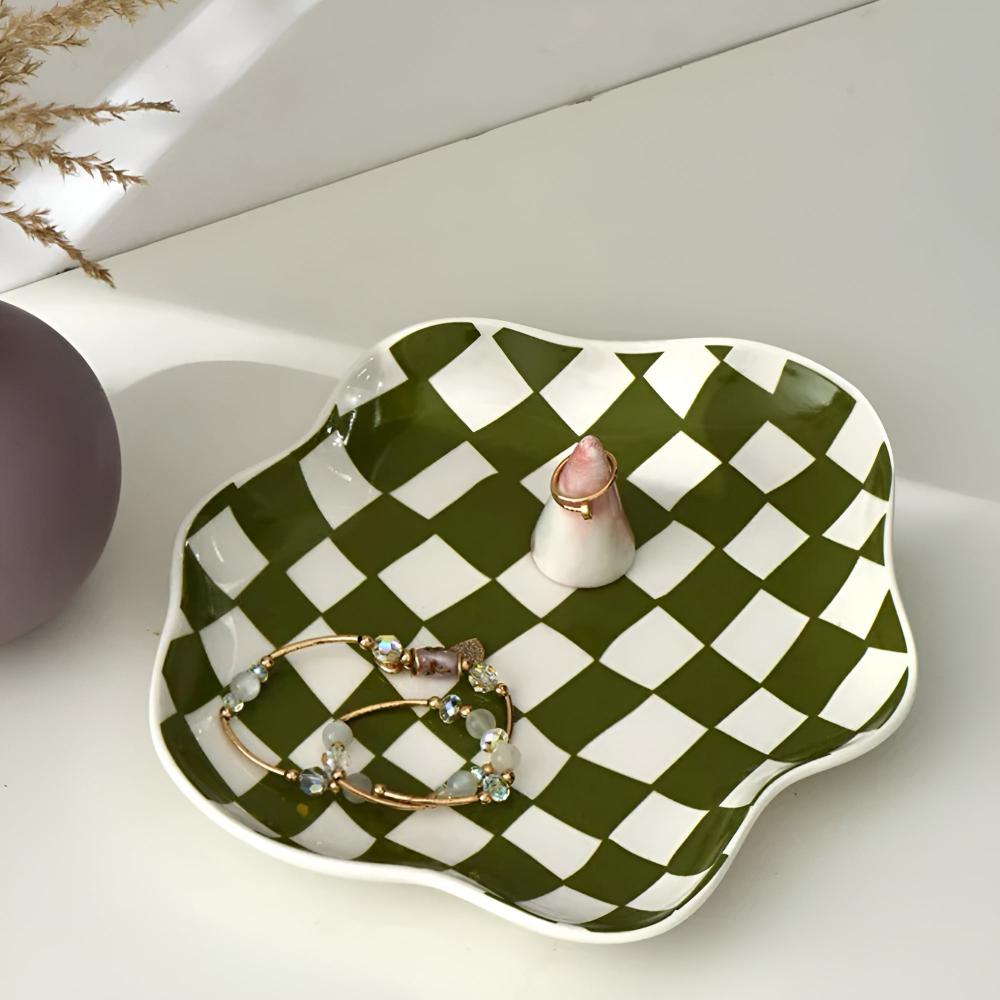 Klassiek Ruitvormig Bord - Duurzaam Keramiek, Retro Design 1