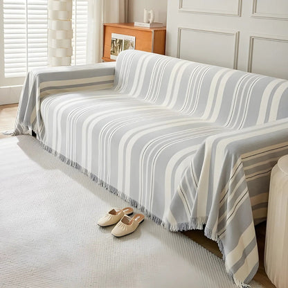 Klassiek Stripe Bankhoes - Ademend Chenille, Tijdloos Design 5